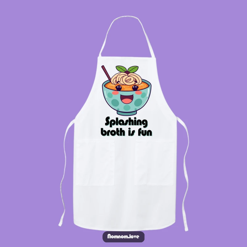 Funny Ramen Apron A Happy Character Bounces, Perfect Chef's Kitchen Accessory