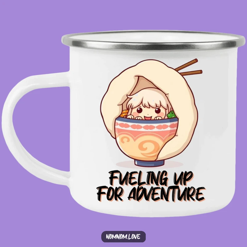 Funny Ramen Bowl & Dumpling Camping Mug - Durable & Comical Outdoor Drinkware