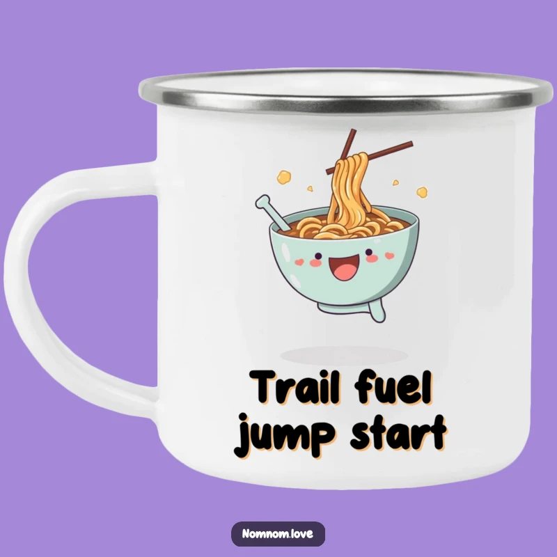 Funny Ramen Leap Camping Mug - Durable & Hilarious Outdoor Cup, Foodie Gift