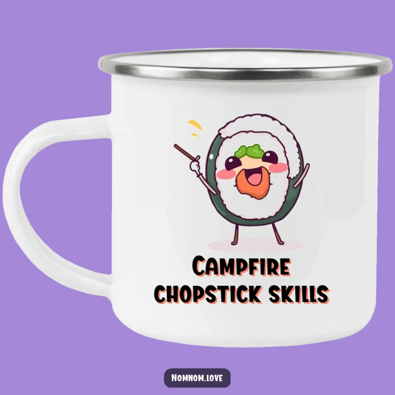 Funny Sushi Juggling Camping Mug: Your Hilarious Companion for Every Meal Outdoors