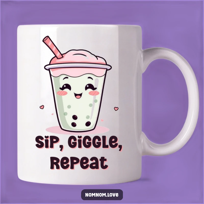 Funny Boba Tea Mug A Giggle Wiggle Character, Perfect For Bubble Tea Lovers