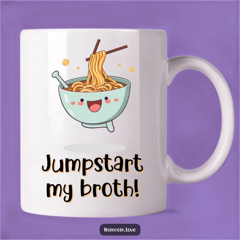 Funny Ramen Leap Mug - Joyful Noodle Bowl Coffee Cup, Perfect Foodie Gift