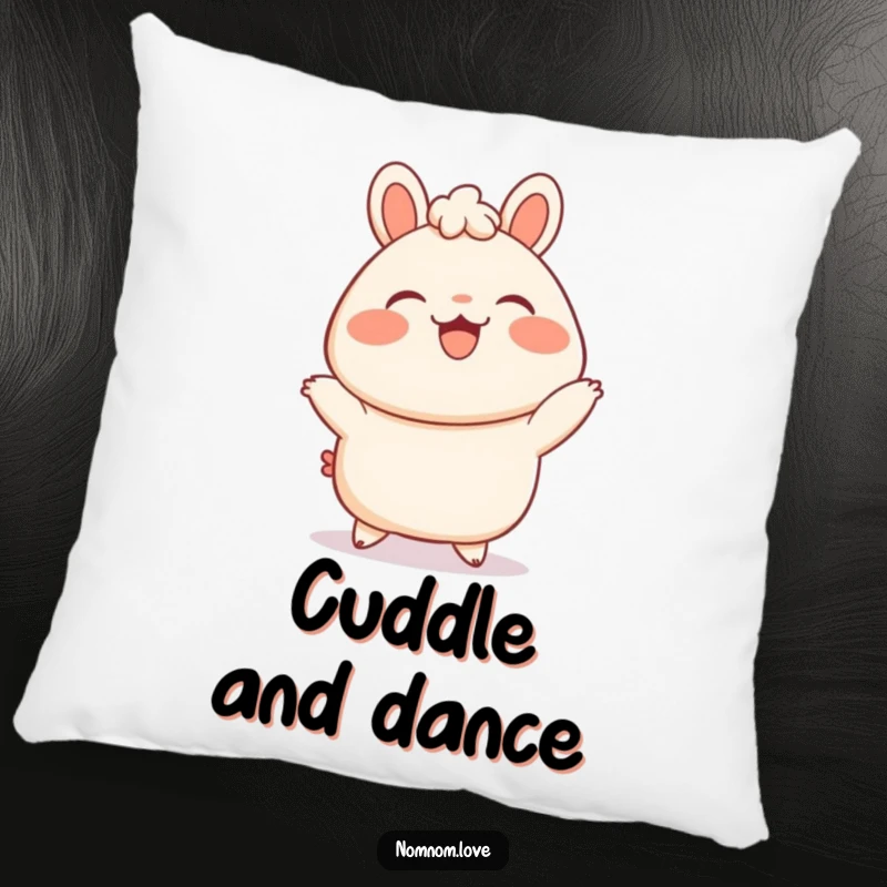 Funny Bao Bun Pillow: A delighted bao bun dances with blushing cheeks, a soft and hilarious decorative accent.