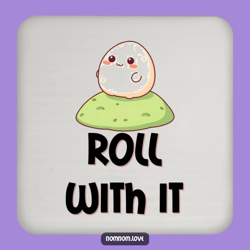 Funny Mochi Coaster - Happy Dessert Rolling Drink Protector Gift