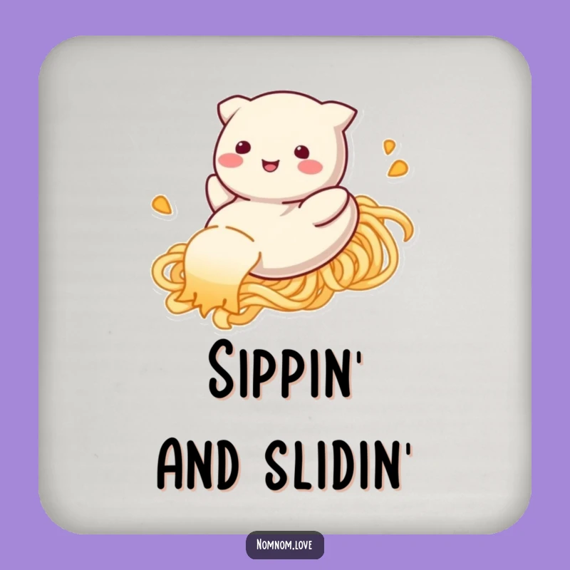 Funny Dumpling Noodle Slide Coaster Set: Protect Surfaces with Hilarious Foodie Art