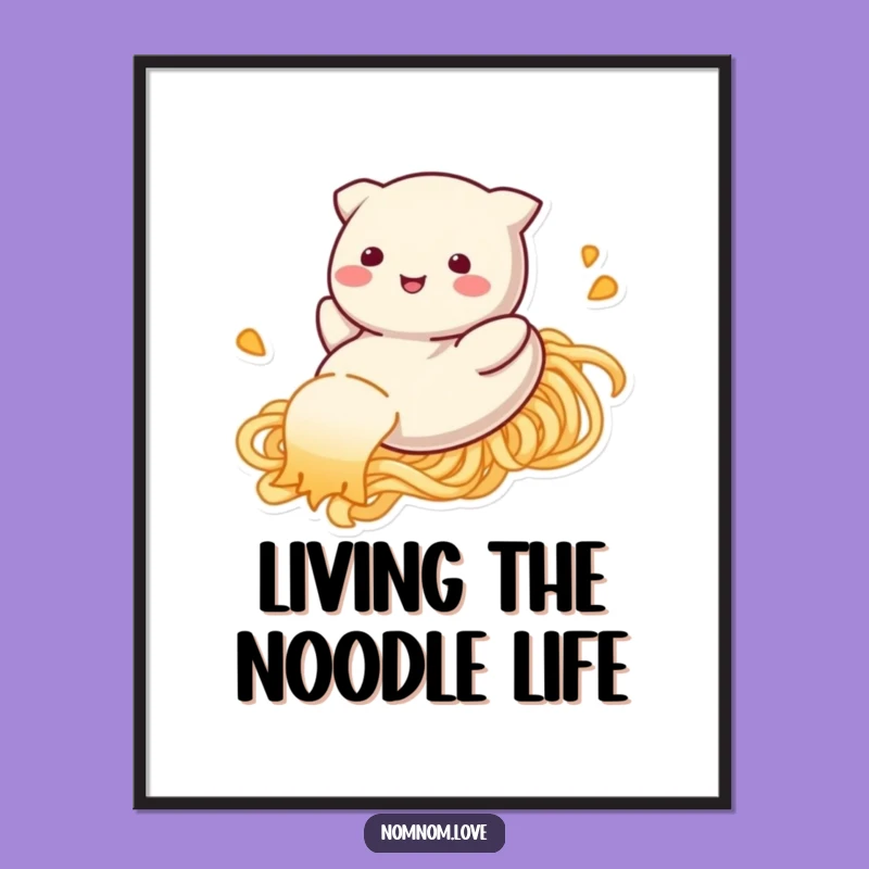 Funny Dumpling Noodle Slide Poster: Bring Culinary Fun to Your Walls with This Art