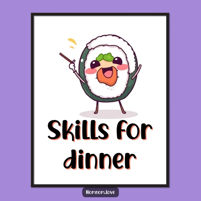 Funny Sushi Juggling Poster: Bring Culinary Comedy to Your Walls with This Art