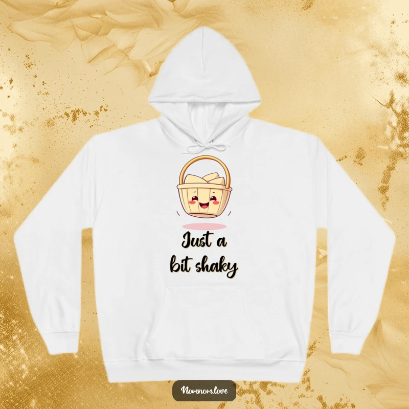 Funny smiling dim sum basket wobbling with a playful expression. This hoodie brings warmth and delightful food-themed humor.