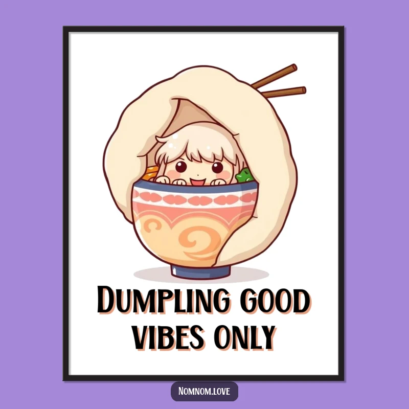 Funny Ramen Dumpling Wall Art: Free Printable Downloadable Kitchen Decor