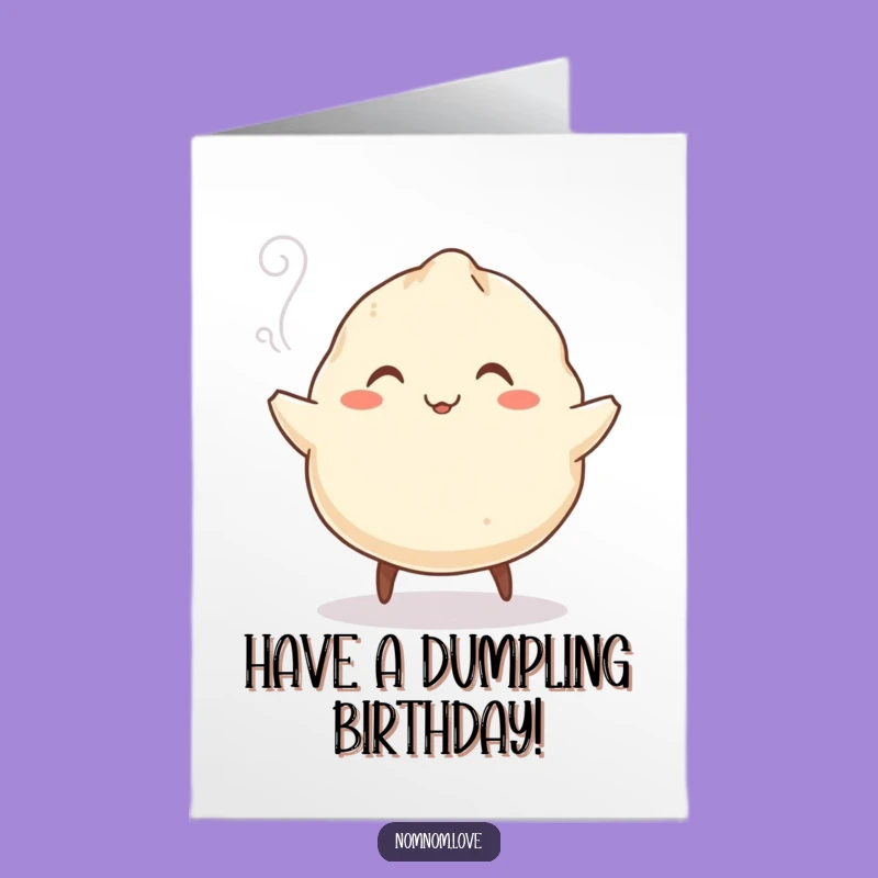 Free Printable Dumpling Birthday Card: Funny Food Downloadable Gift for a Jigging Good Time
