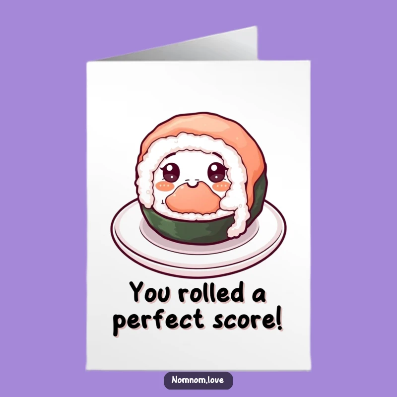 Free Printable Sushi Congrats Card: Funny Roll Downloadable Gift for Big Achievements