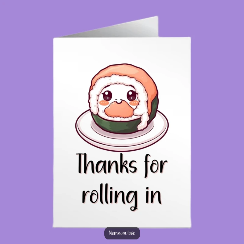 Free Printable Sushi Thank You Card: Cute & Funny Downloadable Gift