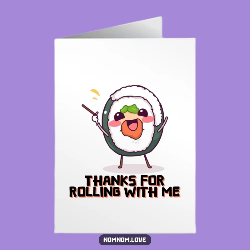 Free Printable Thank You Card: Juggling Sushi - Funny Downloadable Appreciation Gift