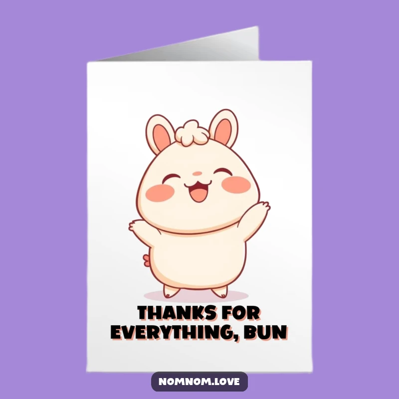 Free Printable Bao Bun Thank You Card: Cute & Funny Downloadable Gift