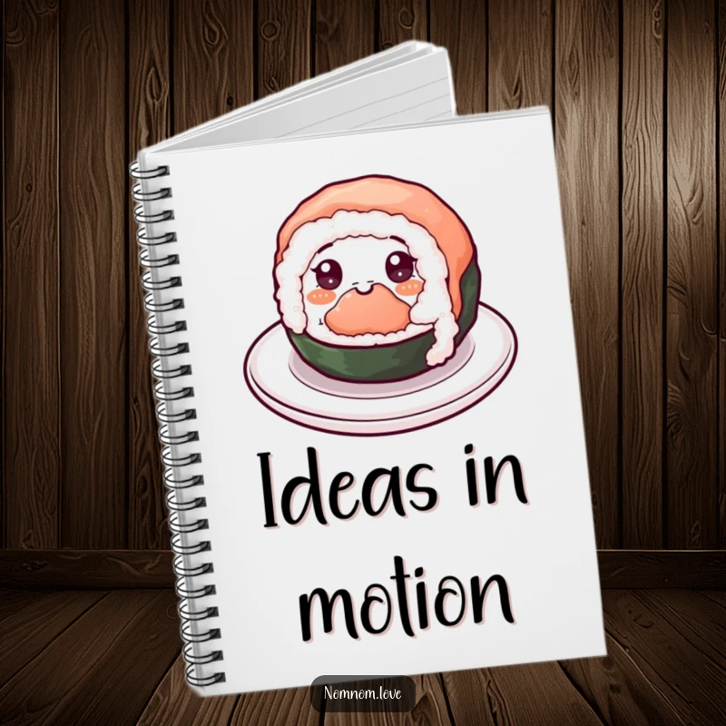 Funny Sushi Notebook: A cheerful sushi roll spins happily with eyes, a humorous and inspiring cover for all your notes.