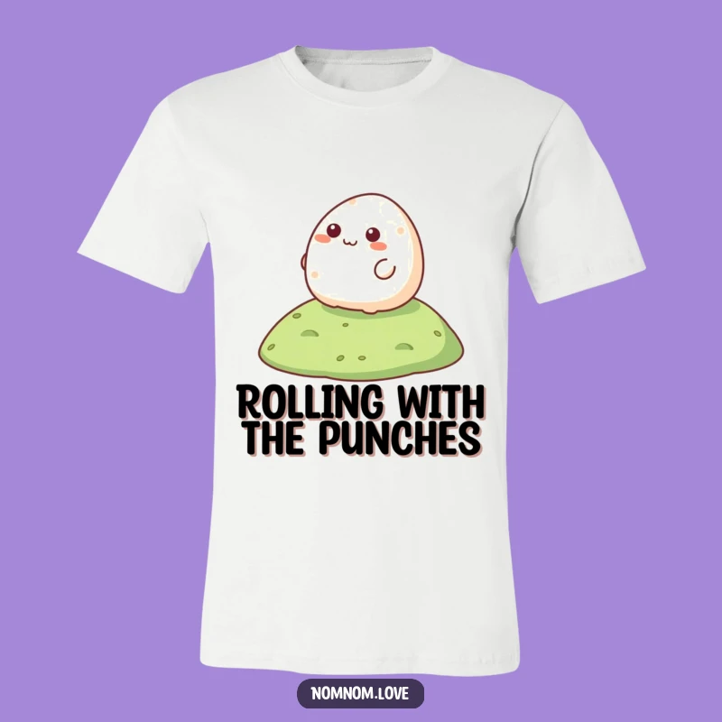 Funny Mochi T-Shirt - Happy Dessert Rolling Tee for Mochi Enthusiasts